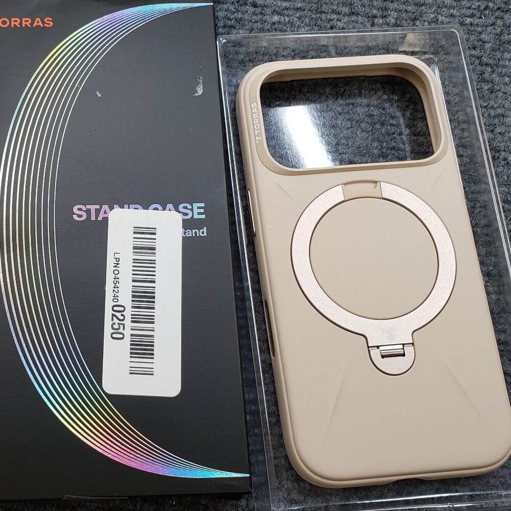 TORRAS Ostand Q3 for iPhone 17 Pro Case w/ 360 Magnetic Stand Gold / Cream